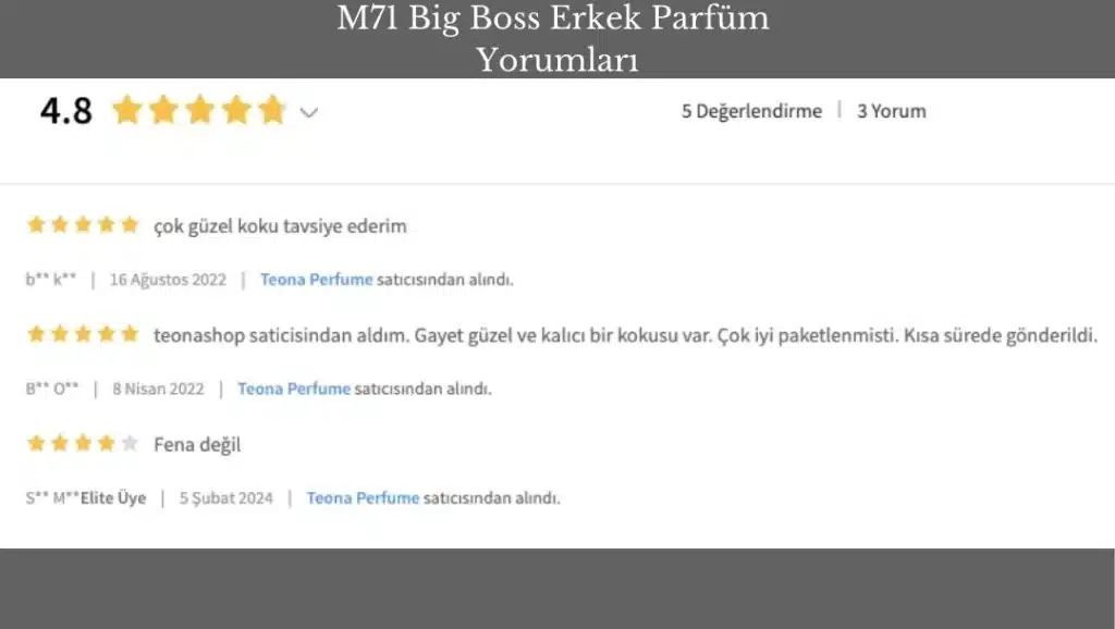 M71 Big Boss Erkek Parfüm Yorumları